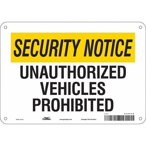 Safety Sign, 7 in Height, 10 in Width, Aluminum, Vertical Rectangle, English, 472Y16