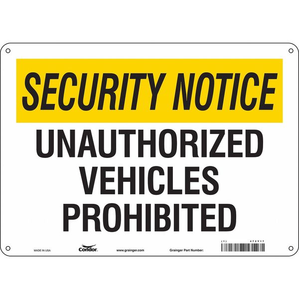 Safety Sign, 10 in Height, 14 in Width, Aluminum, Horizontal Rectangle, English, 472Y17