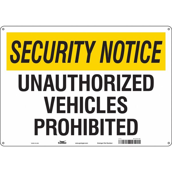 Safety Sign, 14 in H, 20 in W, Aluminum, Horizontal Rectangle, English, 472Y18