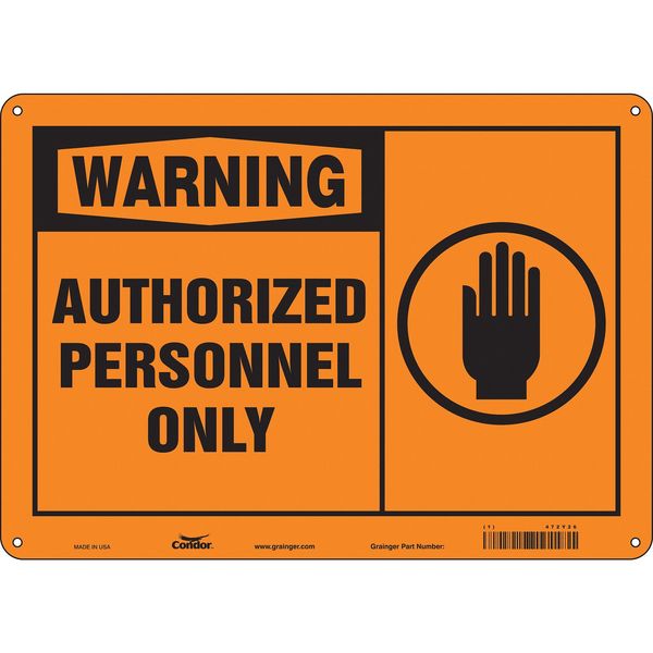 Safety Sign, 10 in Height, 14 in Width, Aluminum, Horizontal Rectangle, English, 472Y26