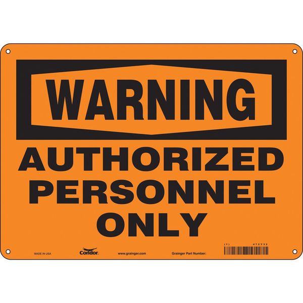 Safety Sign, 10 in Height, 14 in Width, Aluminum, Horizontal Rectangle, English, 472Y32