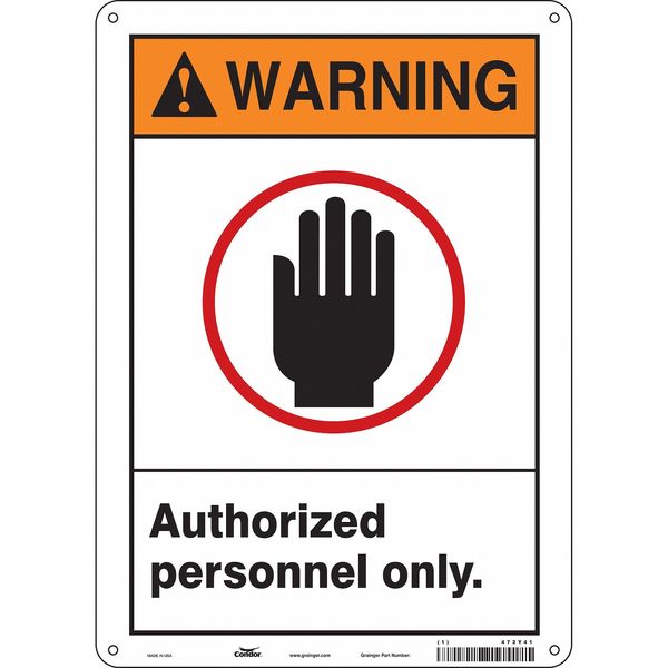 Safety Sign, 14 in Height, 10 in Width, Aluminum, Vertical Rectangle, English, 472Y41