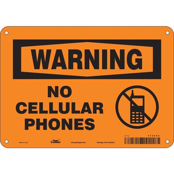 Safety Sign, 7 in Height, 10 in Width, Aluminum, Vertical Rectangle, English, 472Z93