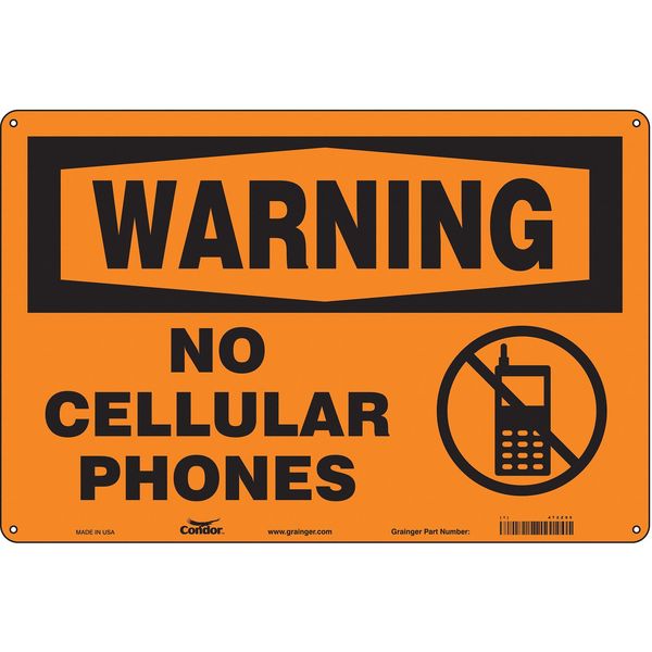 Safety Sign, 12 in H, 18 in W, Aluminum, Horizontal Rectangle, English, 472Z95
