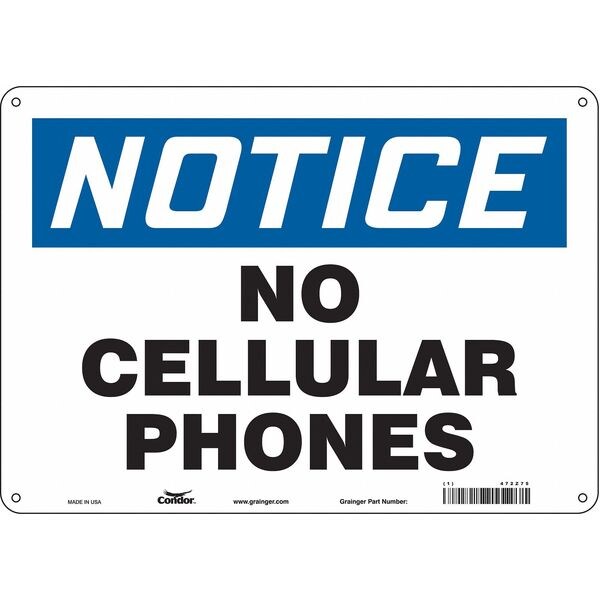 Safety Sign, 10 in Height, 14 in Width, Aluminum, Horizontal Rectangle, English, 472Z75