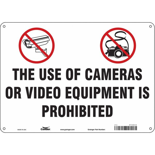 Safety Sign, 10 in Height, 14 in Width, Aluminum, Horizontal Rectangle, English, 472Z44