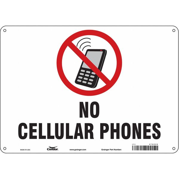 Safety Sign, 10 in Height, 14 in Width, Aluminum, Horizontal Rectangle, English, 472Z58