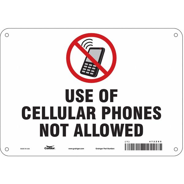 Safety Sign, 7 in Height, 10 in Width, Aluminum, Vertical Rectangle, English, 472Z65