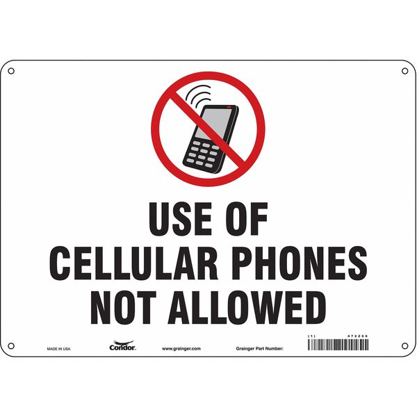 Safety Sign, 10 in Height, 14 in Width, Aluminum, Horizontal Rectangle, English, 472Z66
