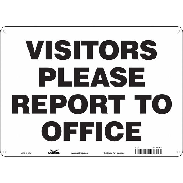 Safety Sign, 10 in Height, 14 in Width, Aluminum, Horizontal Rectangle, English, 472C85