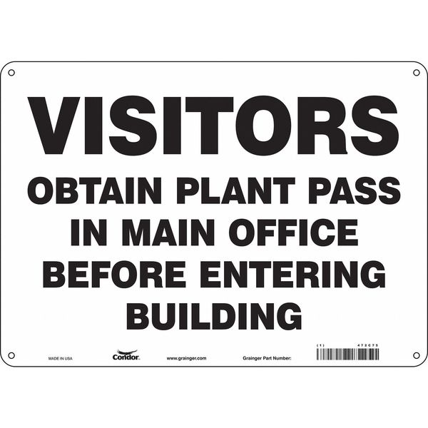 Safety Sign, 10 in Height, 14 in Width, Aluminum, Horizontal Rectangle, English, 472C75