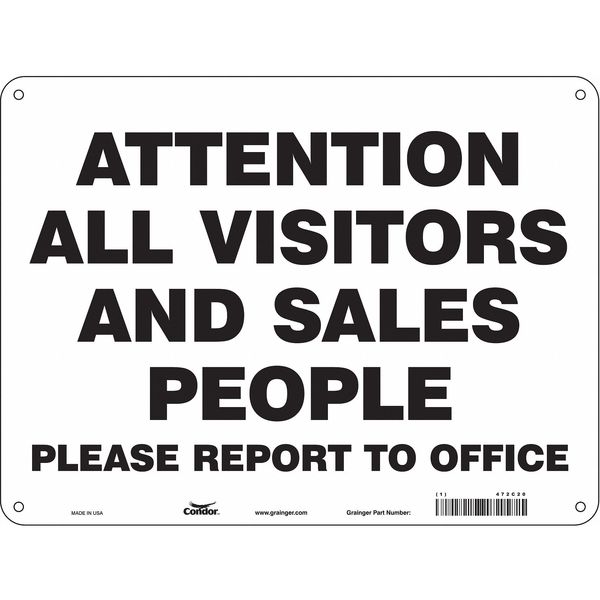 Safety Sign, 18 in H, 24 in W, Aluminum, Horizontal Rectangle, English, 472C20