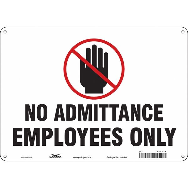 Safety Sign, 10 in Height, 14 in Width, Aluminum, Horizontal Rectangle, English, 472C41