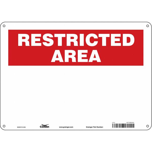 Safety Sign, 10 in Height, 14 in Width, Aluminum, Horizontal Rectangle, English, 473D83