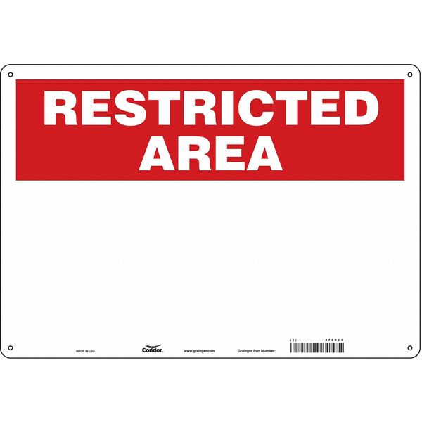 Safety Sign, 14 in H, 20 in W, Aluminum, Horizontal Rectangle, English, 473D84