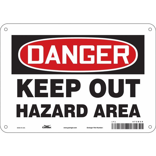 Safety Sign, 7 in Height, 10 in Width, Aluminum, Vertical Rectangle, English, 473D35