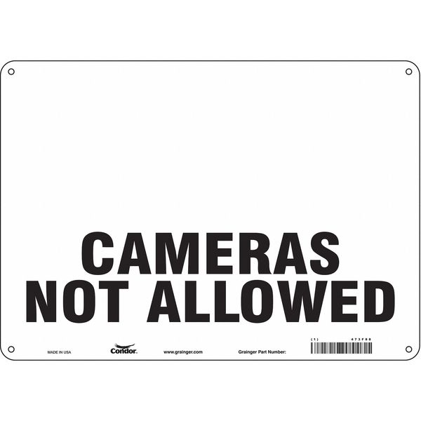 Safety Sign, 10 in Height, 14 in Width, Aluminum, Horizontal Rectangle, English, 473F88