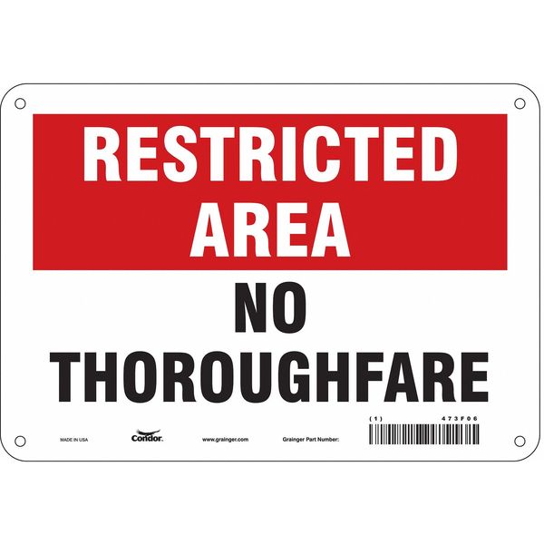 Safety Sign, 7 in Height, 10 in Width, Aluminum, Vertical Rectangle, English, 473F06