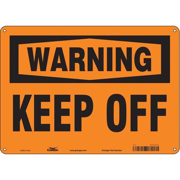 Safety Sign, 10 in Height, 14 in Width, Aluminum, Horizontal Rectangle, English, 473F14