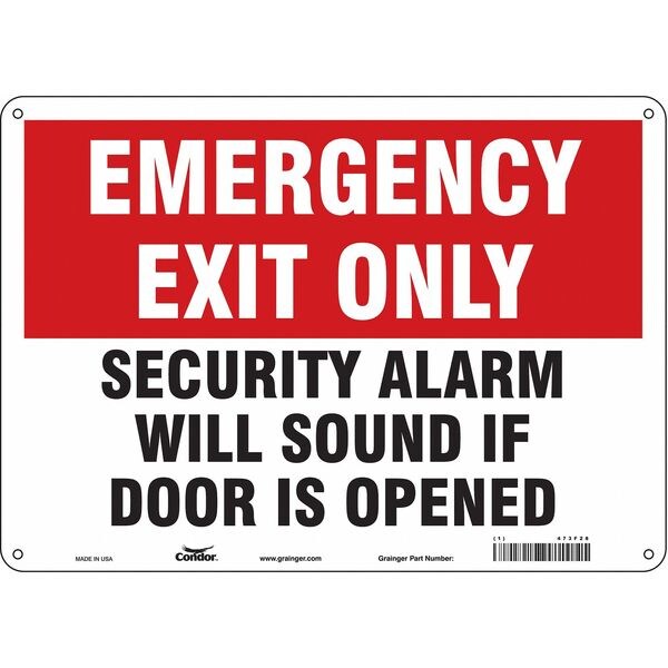 Safety Sign, 10 in Height, 14 in Width, Aluminum, Horizontal Rectangle, English, 473F28