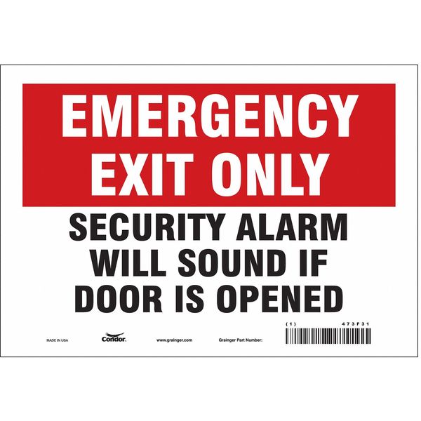 Safety Sign, 7 in Height, 10 in Width, Vinyl, Vertical Rectangle, English, 473F31