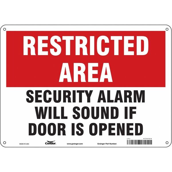 Safety Sign, 10 in Height, 14 in Width, Aluminum, Horizontal Rectangle, English, 473F34