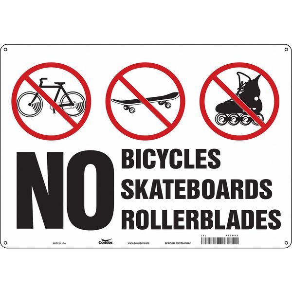 Safety Sign, 14 in H, 20 in W, Aluminum, Horizontal Rectangle, English, 473G82