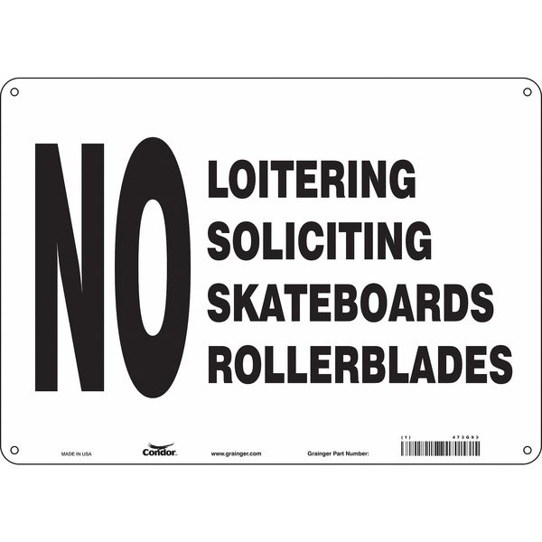 Safety Sign, 10 in Height, 14 in Width, Aluminum, Horizontal Rectangle, English, 473G93