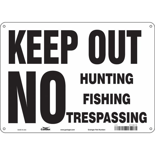 Safety Sign, 10 in Height, 14 in Width, Aluminum, Horizontal Rectangle, English, 473G75