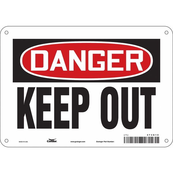 Safety Sign, 7 in Height, 10 in Width, Aluminum, Vertical Rectangle, English, 473G10