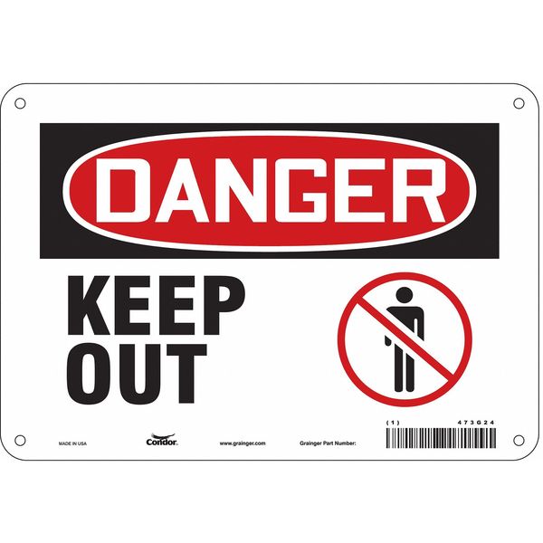 Safety Sign, 7 in Height, 10 in Width, Aluminum, Vertical Rectangle, English, 473G24