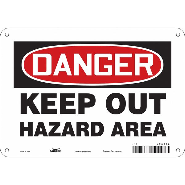 Safety Sign, 7 in Height, 10 in Width, Aluminum, Vertical Rectangle, English, 473G38
