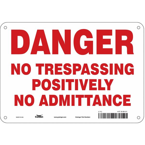 Safety Sign, 7 in Height, 10 in Width, Aluminum, Vertical Rectangle, English, 473G61