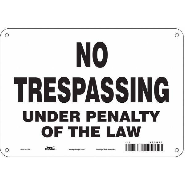 Safety Sign, 7 in Height, 10 in Width, Aluminum, Vertical Rectangle, English, 473H93