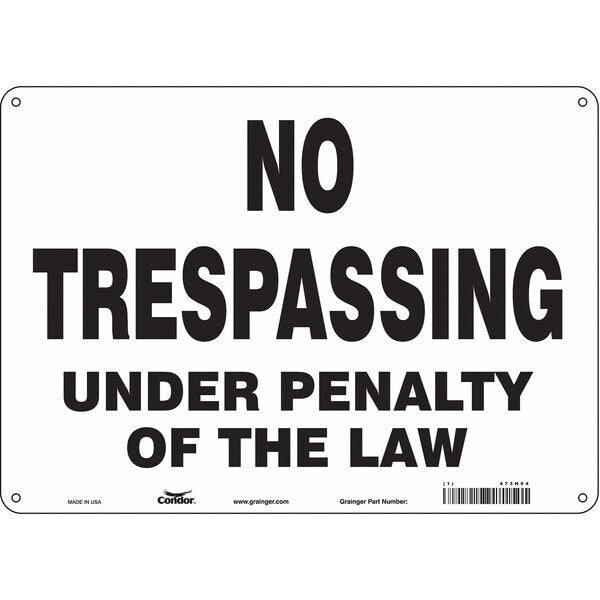Safety Sign, 10 in Height, 14 in Width, Aluminum, Horizontal Rectangle, English, 473H94