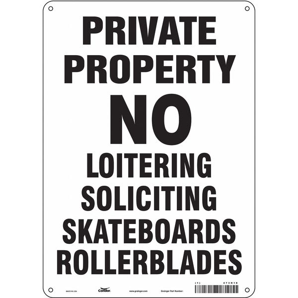 Safety Sign, 14 in Height, 10 in Width, Aluminum, Vertical Rectangle, English, 473H18