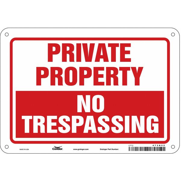 Safety Sign, 7 in Height, 10 in Width, Aluminum, Vertical Rectangle, English, 473H52