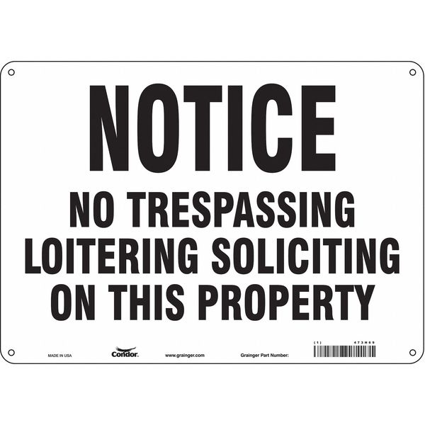 Safety Sign, 10 in Height, 14 in Width, Aluminum, Horizontal Rectangle, English, 473H69