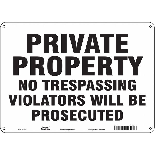 Safety Sign, 10 in Height, 14 in Width, Aluminum, Horizontal Rectangle, English, 473J28