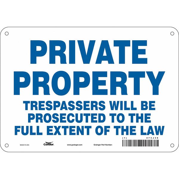 Safety Sign, 7 in Height, 10 in Width, Aluminum, Vertical Rectangle, English, 473J36