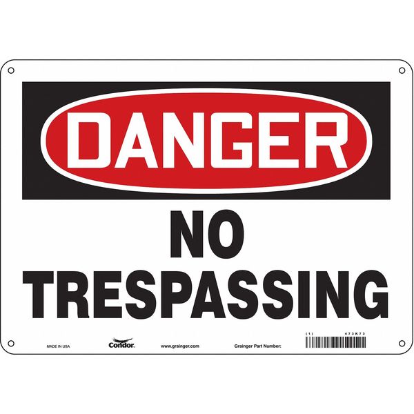 Safety Sign, 10 in Height, 14 in Width, Aluminum, Horizontal Rectangle, English, 473K73