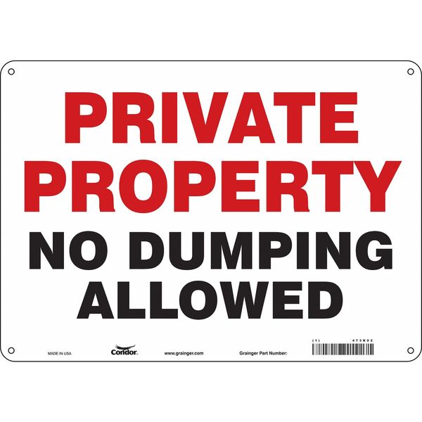 Safety Sign, 10 in Height, 14 in Width, Aluminum, Horizontal Rectangle, English, 473K02