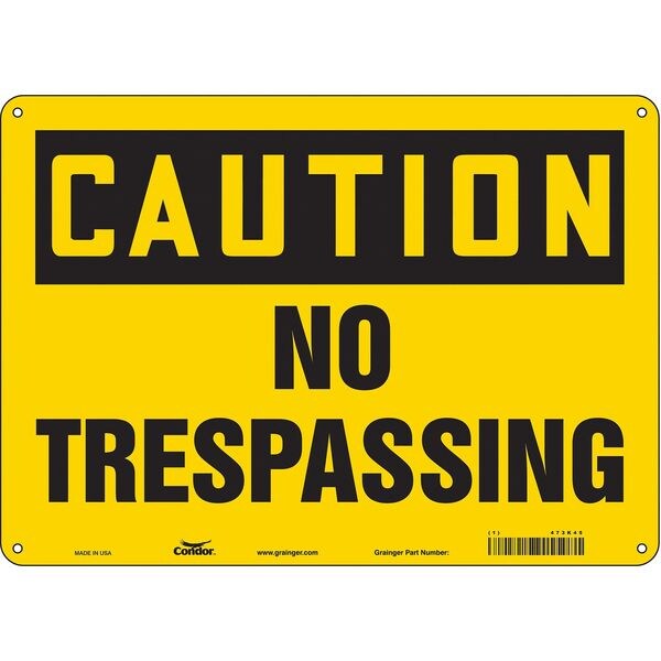 Safety Sign, 10 in Height, 14 in Width, Aluminum, Horizontal Rectangle, English, 473K45
