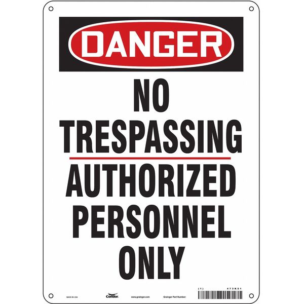 Safety Sign, 14 in Height, 10 in Width, Aluminum, Vertical Rectangle, English, 473K51
