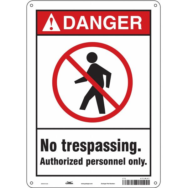 Safety Sign, 14 in Height, 10 in Width, Aluminum, Vertical Rectangle, English, 473K67