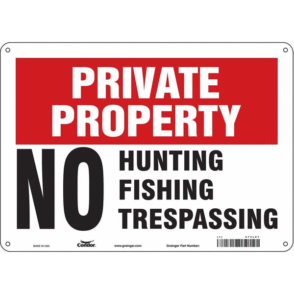 Safety Sign, 10 in Height, 14 in Width, Aluminum, Horizontal Rectangle, English, 473L81