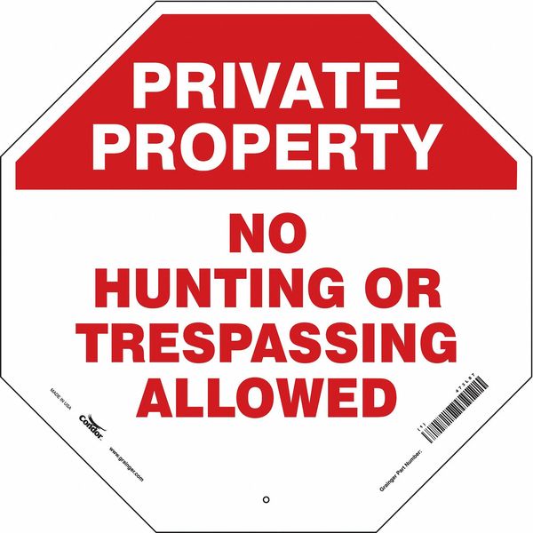 Safety Sign, 24 in H, 24 in W, Aluminum, Octagon, English, 473L87