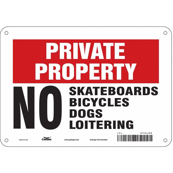 Safety Sign, 7 in Height, 10 in Width, Aluminum, Vertical Rectangle, English, 473L98