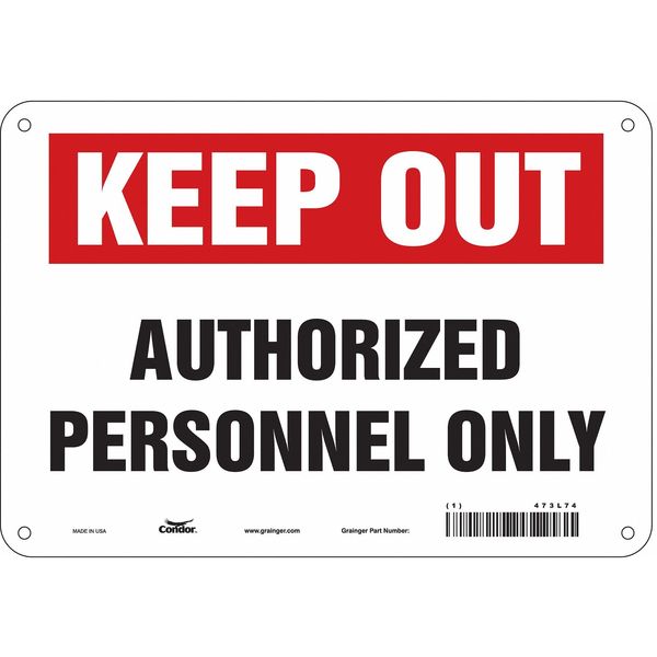 Safety Sign, 7 in Height, 10 in Width, Aluminum, Vertical Rectangle, English, 473L74