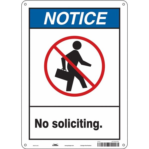 Safety Sign, 14 in Height, 10 in Width, Aluminum, Vertical Rectangle, English, 473L01